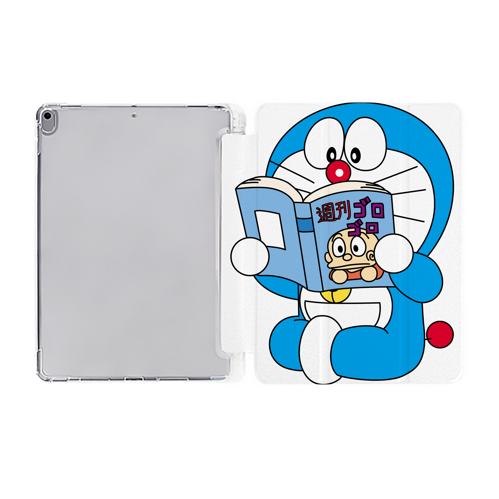 （画像用） ドラえもん Doraemon IPad ケース ペン収納付き 三つ折りスタンド PUレザー×シリコン 対応機種9.5/10.5/10.9インチ